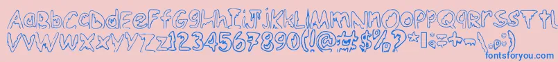 Шрифт Emoo – синие шрифты на розовом фоне