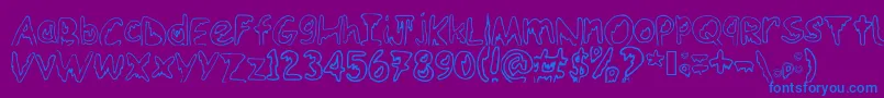 Emoo Font – Blue Fonts on Purple Background