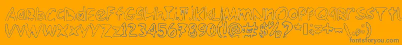 Emoo Font – Gray Fonts on Orange Background
