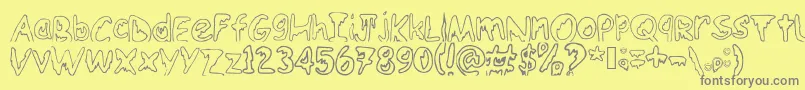 Шрифт Emoo – серые шрифты на жёлтом фоне