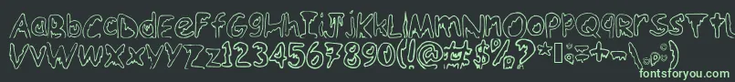 Emoo Font – Green Fonts on Black Background