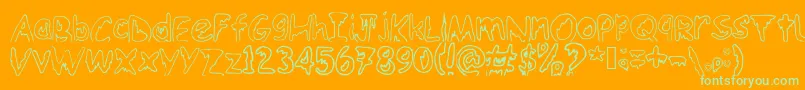 Emoo Font – Green Fonts on Orange Background