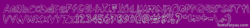 Emoo Font – Green Fonts on Purple Background
