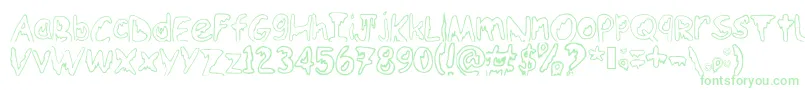 Emoo-Schriftart – Grüne Schriften auf weißem Hintergrund
