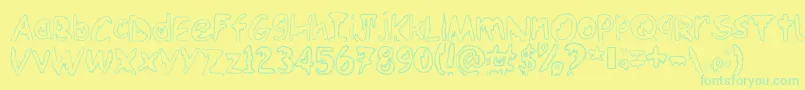 Emoo Font – Green Fonts on Yellow Background