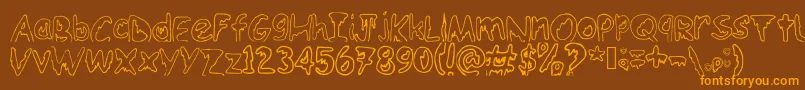 Emoo Font – Orange Fonts on Brown Background