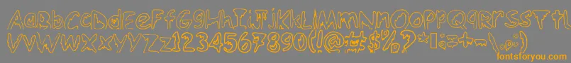 Emoo Font – Orange Fonts on Gray Background