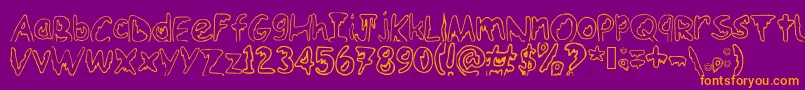 Emoo Font – Orange Fonts on Purple Background