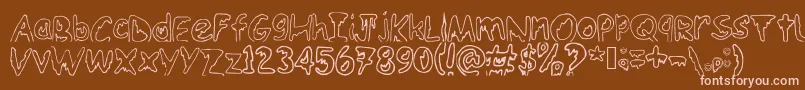 Emoo Font – Pink Fonts on Brown Background