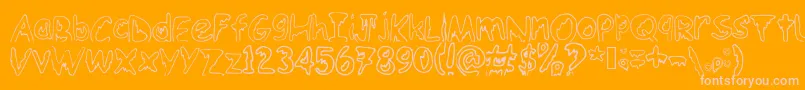 Emoo-Schriftart – Rosa Schriften auf orangefarbenem Hintergrund