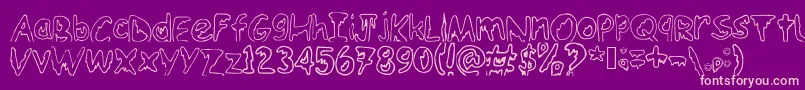 Emoo-Schriftart – Rosa Schriften auf violettem Hintergrund