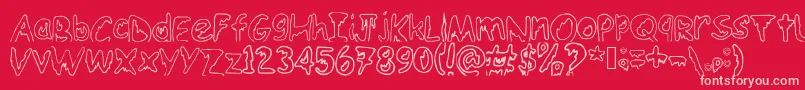 Emoo Font – Pink Fonts on Red Background