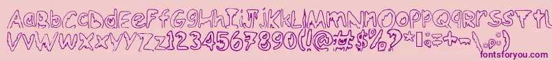 Emoo Font – Purple Fonts on Pink Background