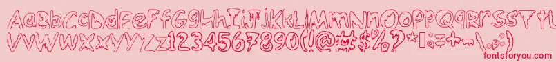Шрифт Emoo – красные шрифты на розовом фоне