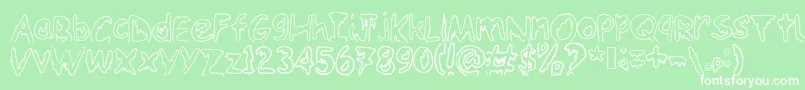 Emoo Font – White Fonts on Green Background