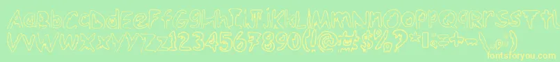 Emoo Font – Yellow Fonts on Green Background
