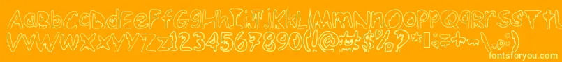 Emoo Font – Yellow Fonts on Orange Background