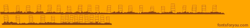 HollywoodCapitalBlank-Schriftart – Braune Schriften auf orangefarbenem Hintergrund