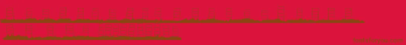 Fonte HollywoodCapitalBlank – fontes marrons em um fundo vermelho