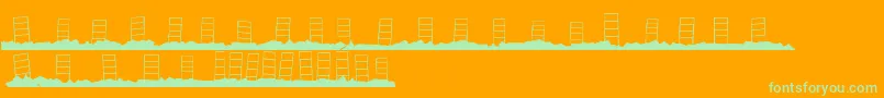 Шрифт HollywoodCapitalBlank – зелёные шрифты на оранжевом фоне