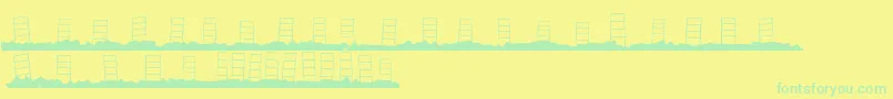 Шрифт HollywoodCapitalBlank – зелёные шрифты на жёлтом фоне