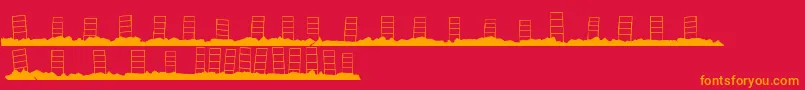 Шрифт HollywoodCapitalBlank – оранжевые шрифты на красном фоне