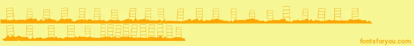 HollywoodCapitalBlank-Schriftart – Orangefarbene Schriften auf gelbem Hintergrund
