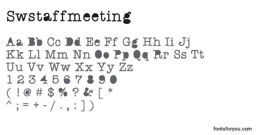 Czcionka Swstaffmeeting – alfabet, cyfry, specjalne znaki