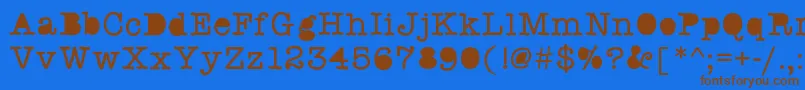 Swstaffmeeting Font – Brown Fonts on Blue Background