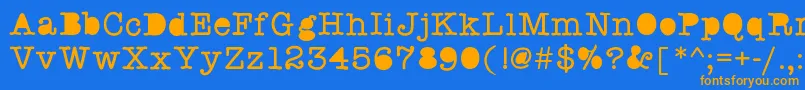 Swstaffmeeting Font – Orange Fonts on Blue Background