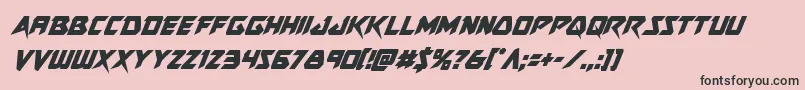 フォントSkirmishercondital – ピンクの背景に黒い文字