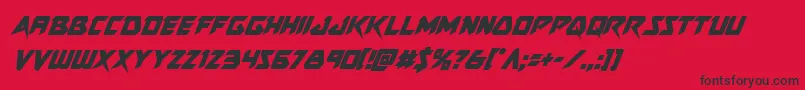 Skirmishercondital-Schriftart – Schwarze Schriften auf rotem Hintergrund