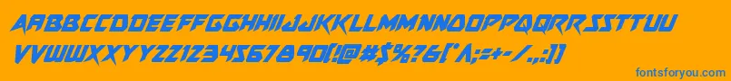 Skirmishercondital Font – Blue Fonts on Orange Background