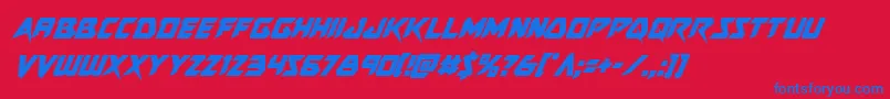 Skirmishercondital Font – Blue Fonts on Red Background