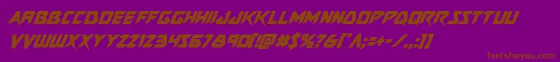 Skirmishercondital-Schriftart – Braune Schriften auf violettem Hintergrund