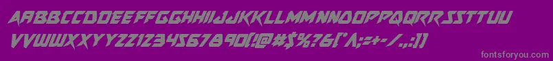 Skirmishercondital-Schriftart – Graue Schriften auf violettem Hintergrund