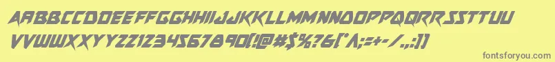 フォントSkirmishercondital – 黄色の背景に灰色の文字