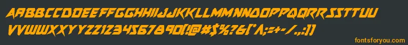 Skirmishercondital Font – Orange Fonts on Black Background