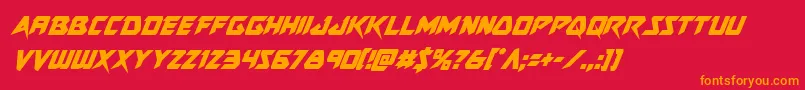 Skirmishercondital Font – Orange Fonts on Red Background