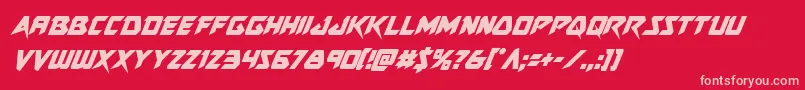 フォントSkirmishercondital – 赤い背景にピンクのフォント