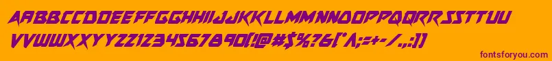 Skirmishercondital-fontti – violetit fontit oranssilla taustalla