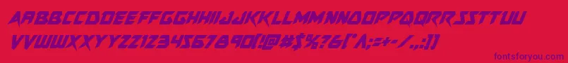 Skirmishercondital Font – Purple Fonts on Red Background
