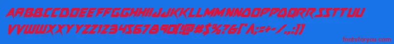 Fonte Skirmishercondital – fontes vermelhas em um fundo azul