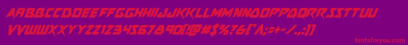 Police Skirmishercondital – polices rouges sur fond violet