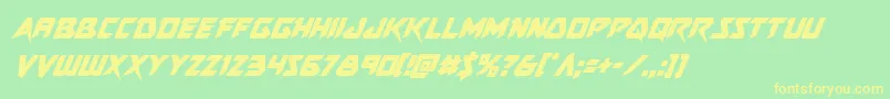 Skirmishercondital Font – Yellow Fonts on Green Background