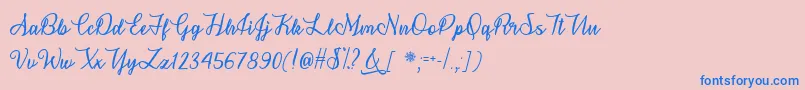 SnowflakeCalligraphyOtf Font – Blue Fonts on Pink Background