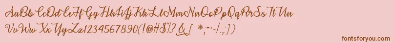 SnowflakeCalligraphyOtf Font – Brown Fonts on Pink Background