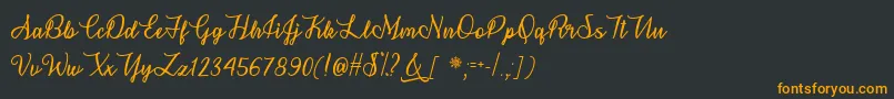 SnowflakeCalligraphyOtf Font – Orange Fonts on Black Background