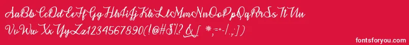 フォントSnowflakeCalligraphyOtf – 赤い背景に白い文字