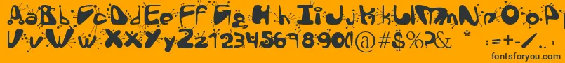 AlienLanguage Font – Black Fonts on Orange Background